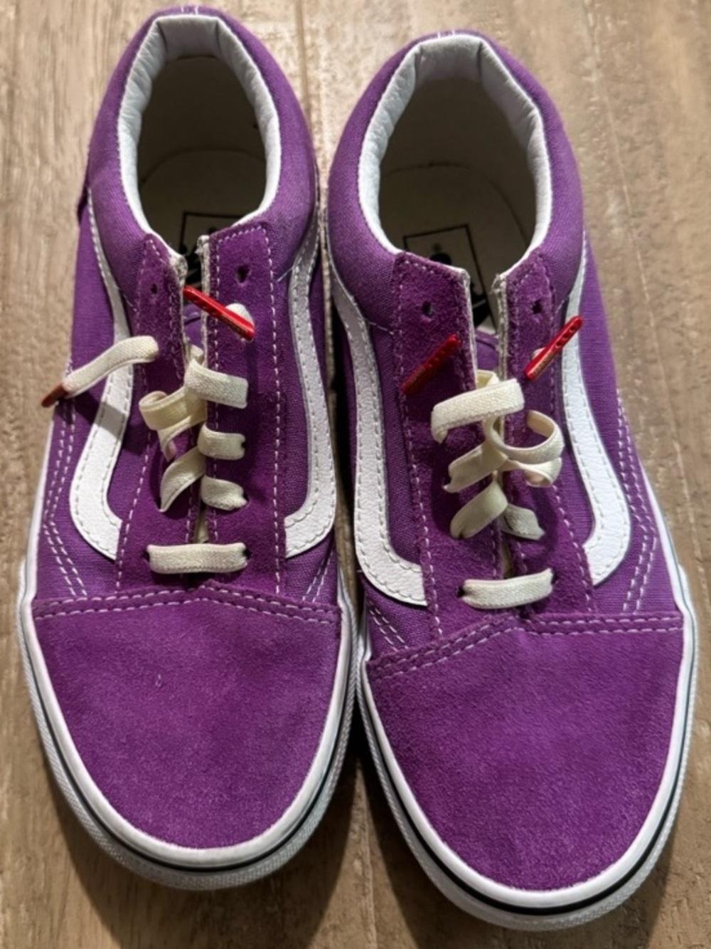 Vans Kids Purple and White Old Skool Low-Top Sneakers